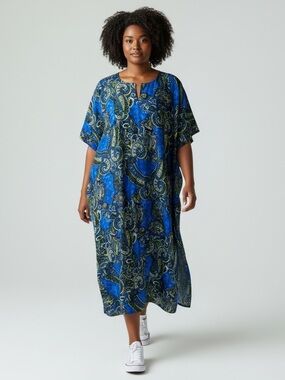 Pendeltons Vibrant Blue Paisley Kaftan Dress